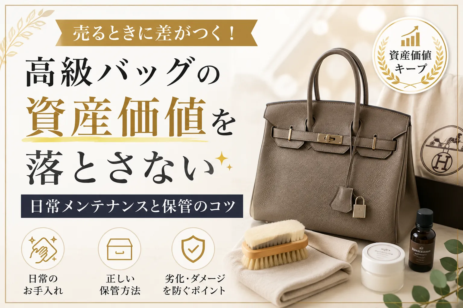 売るときに差がつく!高級バッグの資産価値を落とさない日常メンテナンスと保管のコツ